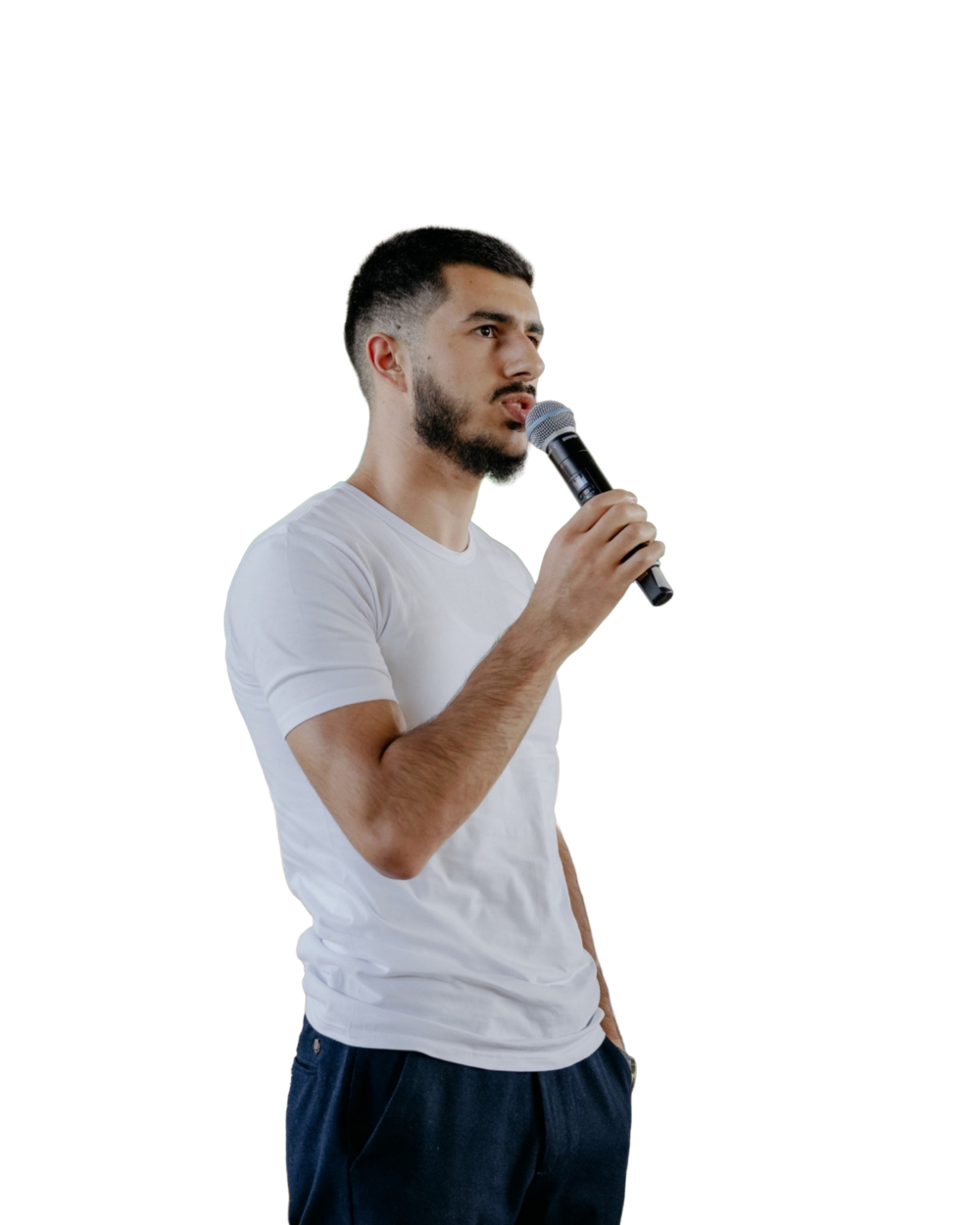 David Mikayelyan speaking at an event